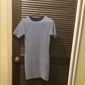 Elegant Black and White Geometric Mini Dress